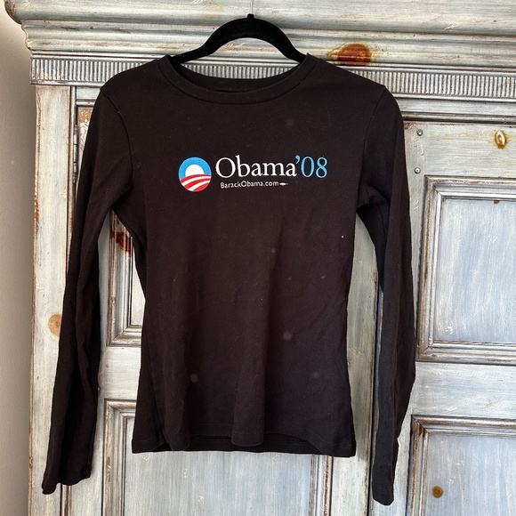 Obama '08 L/S Black T shirt Size S - Picture 1 of 3